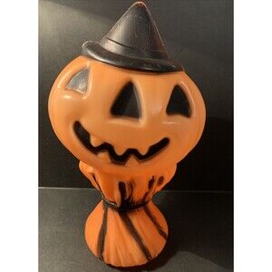 Vintage Halloween Pumkinhead Lightup Plastic Decoration